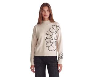 Street One Studio Women's 3018072 Turtle Neck Embroidery Pullover, Creamed Sand Mel., 12
