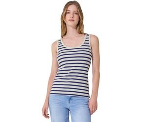 Street One Studio Women's 3230609 Top with Crew Neck and Ribbed Structure (Pack of 1), Optic Blue, 20