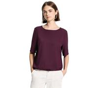 Street One Studio Women's 3412059 Blouse Shirt with Elastic Hem, Dark Plum Red, 16