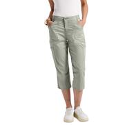 Street One Women's 3/4 Satin Trousers with Pockets, Pastel Green, 18