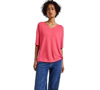 Street One Women's 3225530 Knitted Look V-Neck T-Shirt, Almond Coral, 10