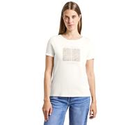 Street One Women's 3227671 Artwork Shirt with Turn-up, Off White, 18