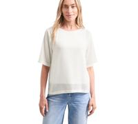 Street One Women's 3230761 2-in-1 Mesh Shirt with Boat Neck (Pack of 1), Off White, 16