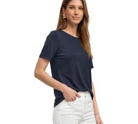 Street One Women's 3232185 Basic T-Shirt with Crew Neck in Plain Colour (Pack of 1), Darkest Blue, 20