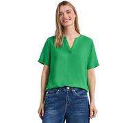 Street One Women's 3412925 Blouse with Split Neck and Turn-Up (Pack of 1), Ever Green, 12