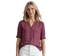 Street One Women's 3413816 Short-Sleeved Blouse with Split Neck and Elastic Hem (Pack of 1), Blush Berry, 14