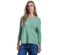 Street One Women's A302875 Knitted Jumper with Crew Neck, Sunlit Green Mel, 10