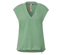 STREET ONE Women's A318487 V-Neck T-Shirt, Washed Olive, 44, Washed Olive, 18