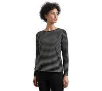Street One Women's A322228 Striped Long Sleeve Shirt, Black, 8