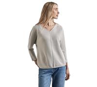 STREET ONE Women's A322508 Shirt with Diagonal Structure, Breezy Beige Mel, 14