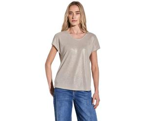 Street One Women's A322694 Shimmering V-Neck Shirt, Moonstone Sand, 10
