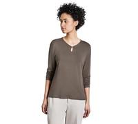 Street One Women's A322802 Shirt with Cut-Out, Muddy Brown, 12