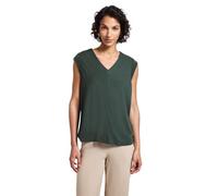 Street One Women's A323329 Silk-Look Structured Shirt, Mid Green, 10