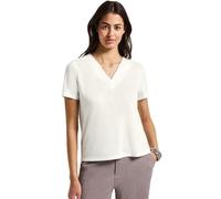 Street One Women's A323335 V-Neck Shirt in Linen Look, Off White, 10