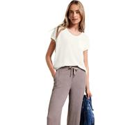 Street One Women's A323384 Linen Look T-Shirt, Off White, 14