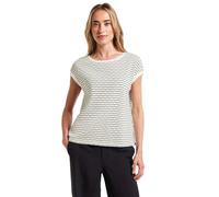 STREET ONE Women's A323500 Shirt with Wavy Stripes, Off White, 12