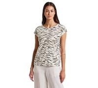 STREET ONE Women's A323572 Print Shirt with Decorative Tape, Nomad Brown, 14
