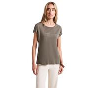 Street One Women's A323610 Basic Shirt with Print, Dark Tumbled Beige, 12