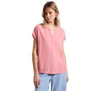 Street One Women's A345728 Split Neck Blouse in Plain Colour, Blush Peach, 16