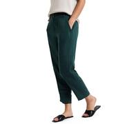 Street One Women's A378743 Linen Chinos in Casual fit, Dark Garden Green, 16