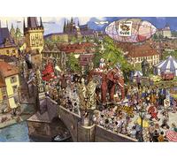 HY29926 - Heye Puzzles - Triangular 2000 pc - Street Parade Gobel/Knorr