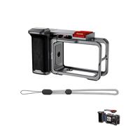 Street Photography Xplorer Grip Kit for DJI Action 5 Pro/ 4/3, Camera Cage with Cold Shoe & Shutter Button, Handle with 1/4 screw interface for Vlogging & Travel Shoot (Silicone)