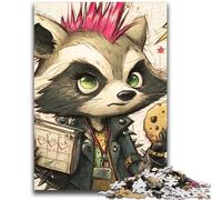 Street Raccoon 2000 Pieces Jigsaw Puzzle For Adults Teens,Family Game Stress Reliever Difficult Challenge Artists Collection,Fine Art (70X100cm)