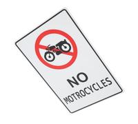 Street Road Warning Sign No Motorcycle Iron Sign White
