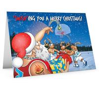 STREET SANTA - Basketball Christmas Card - Santa Throwing Present into Hoop, Hand-Drawn UK Illustration, Large A5-Sized (210mm x 148mm), Gloss Finish, Blank Inside