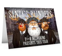 STREET SANTA - Santa's Blinders Christmas Card - Birmingham Gang Parody - Large A5 Greeting Card - Gloss Finish - Blank Inside - Fans of Peaky Blinders British Drama