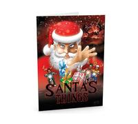 STREET SANTA - Santa's Things Christmas Card - Supernatural 80s TV Parody - Large A5 Greeting Card - Gloss Finish - Blank Inside - For Strangers Things and Sci-Fi and 80s Nostalgia Fans