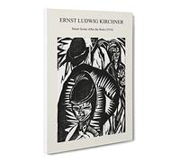 Street Scene After The Rain By Ernst Ludwig Kirchner Canvas Print | Gallery Wrapped 30mm Frame Wall Art | 30x20 inches | Ready to Hang | Surrealist Landscape Picture | Living Room Lounge Office