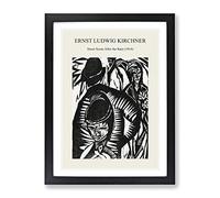 Street Scene After The Rain By Ernst Ludwig Kirchner Exhibition Museum Painting Framed Print | A2 Black Framed Wall Art | Ready to Hang | Modern Cityscape Picture | Living Room Bedroom Lounge Office