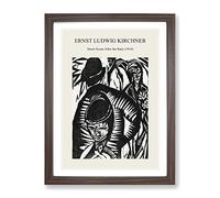 Street Scene After The Rain By Ernst Ludwig Kirchner Exhibition Museum Painting Framed Print | A3 Walnut Framed Wall Art | Ready to Hang | Modern Cityscape Picture | Living Room Bedroom Lounge Office