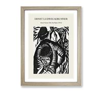 Street Scene After The Rain By Ernst Ludwig Kirchner Exhibition Museum Painting Framed Wall Art Print, Ready to Hang Picture for Living Room Bedroom Home Office Décor, Oak A2 (64 x 46 cm)