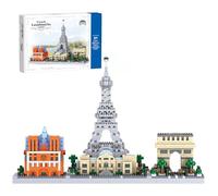 Street Scene Building Blocks Set, 2462 Pieces French Landmarks Model Building Blocks Kit, Landmark Architecture Mirco Bricks Model Set for Kids and Adult, Not Compatible with Lgo