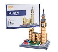 Street Scene Building Blocks Set, 6473 Pieces European England Big Ben Model Building Blocks Kit, Landmark Architecture Mirco Bricks Model Set for Adult, Not Compatible with Lego