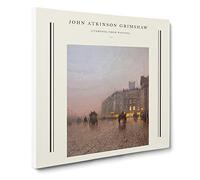 Street Scene By John Atkinson Grimshaw Exhibition Museum Classic Painting Canvas Wall Art Print Ready to Hang, Framed Picture for Living Room Bedroom Home Office Décor, 14x14 Inch (35x35 cm)