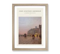 Street Scene By John Atkinson Grimshaw Exhibition Museum Painting Framed Wall Art Print, Ready to Hang Picture for Living Room Bedroom Home Office Décor, Oak A4 (34 x 25 cm)