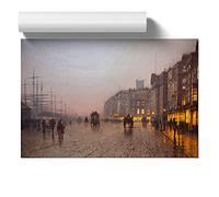 Street Scene By John Atkinson Grimshaw | Unframed Wall Art Print | Ready to Frame Poster | Modern Home Decor Picture | Artwork for Living Room, Bedroom, Kitchen or Office | A2 (42x59.4 cm)