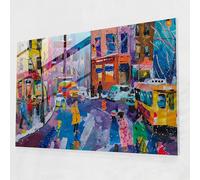 Street Scene Glass Print - Post-Impressionism, Post-Impressionism, Wall Decoration, Glass Wall Art, 91cm x 61cm