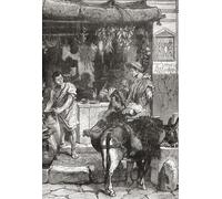 Street scene in ancient Pompeii Italy before the eruption of Mount Vesuvius in AD 79. From Cassell's Illustrated Universal History published 1883. Poster Print by Ken Welsh (12 x 18)
