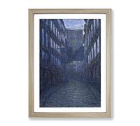 Street Scene In Osterlanggatan By Eugene Jansson Classic Painting Framed Wall Art Print, Ready to Hang Picture for Living Room Bedroom Home Office Décor, Oak A2 (64 x 46 cm)