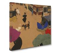 Street Scene In Paris by Felix Vallotton Classic Painting Canvas Wall Art Print Ready to Hang, Framed Picture for Living Room Bedroom Home Office Décor, 14x14 Inch (35x35 cm)