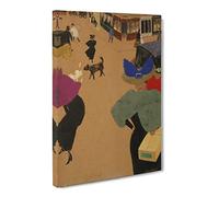 Street Scene In Paris By Felix Vallotton Classic Painting Canvas Wall Art Print Ready to Hang, Framed Picture for Living Room Bedroom Home Office Décor, 20x14 Inch (50x35 cm)