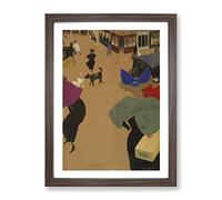 Street Scene In Paris By Felix Vallotton Classic Painting Framed Wall Art Print, Ready to Hang Picture for Living Room Bedroom Home Office Décor, Walnut A3 (34 x 46 cm)