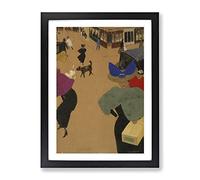 Street Scene In Paris By Felix Vallotton Classic Painting Framed Wall Art Print, Ready to Hang Picture for Living Room Bedroom Home Office Décor, Black A2 (64 x 46 cm)