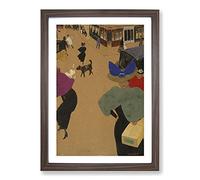 Street Scene in Paris by Felix Vallotton Framed Print | A2 Walnut Framed Wall Art | Ready to Hang | Modern Cityscape Picture | Living Room Bedroom Lounge Office