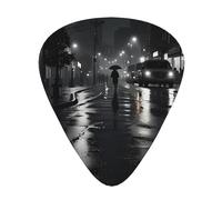 Street scene night Guitar picks in thin, medium, and thick sizes, 12-piece set, suitable for electric guitar and various instruments
