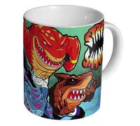 Street Sharks 90s Cartoon - Ceramic Coffee & Tea Mug 11oz - Durable Glossy White Cup